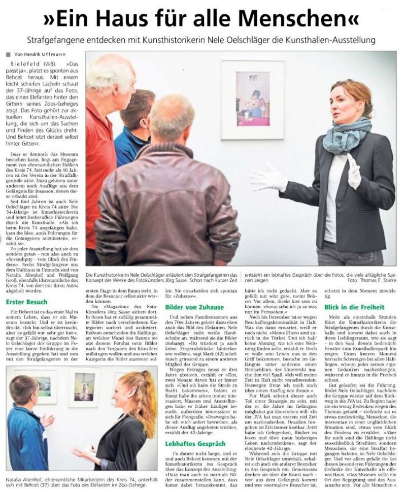 Zeitungsartikel Westfalen-Blatt vom 08.07.2015 Ein Haus für alle Menschen