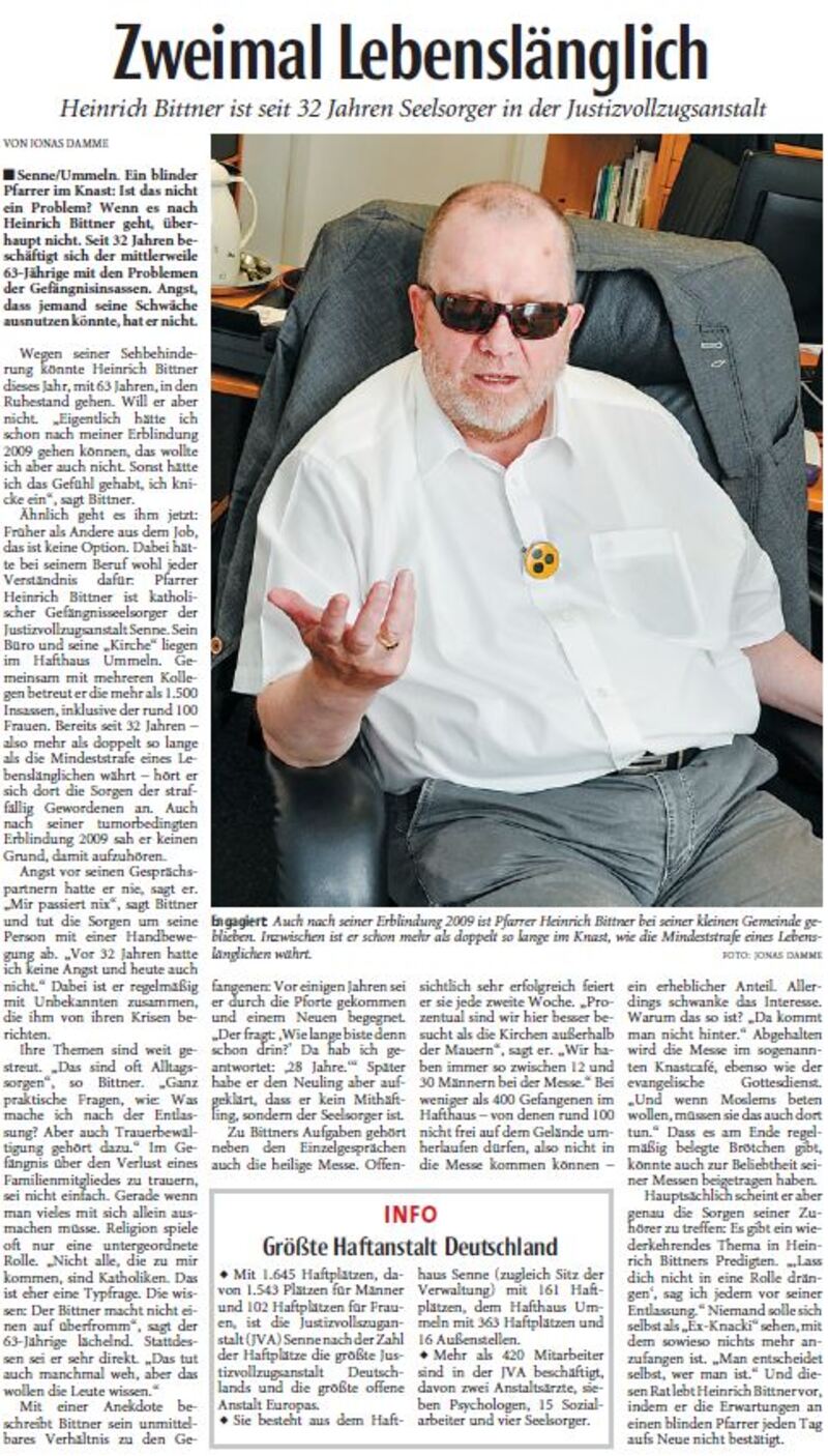 Zeitungsartikel Neue Westfälische vom 26.08.2015 Zweimal Lebenslänglich Zeitungsartikel Neue Westfälische vom 26.08.2015 Zweimal Lebenslänglich