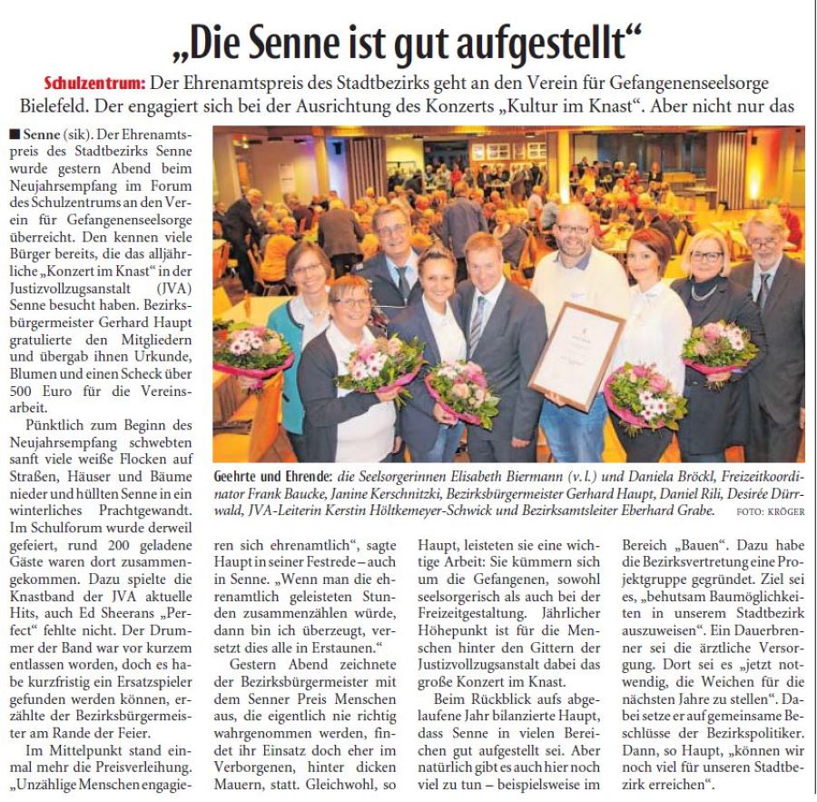 Zeitungsartikel Neue Westfälische vom 26.01.2019 Die Senne ist gut aufgestellt Zeitungsartikel Neue Westfälische vom 26.01.2019 Die Senne ist gut aufgestellt